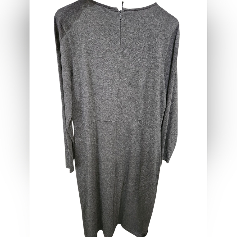J. Crew Long Sleeve Crewneck Sheath Dress in Heather Gray - Picture 3 of 4